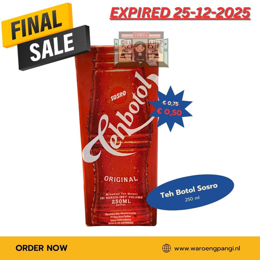 Promo!!! Sosro - Teh Botol / Jasmijn Thee 250ml Expired 25-12-2025