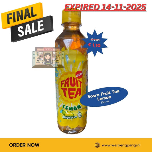 Promo!!! Sosro - Fruit Tea Lemon / Vruchtenthee met citroensmaak 350ml Expired 14-11-2025