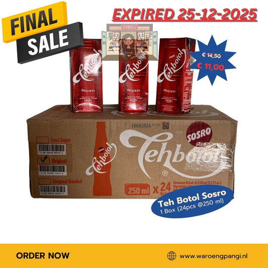 Promo!!! Sosro - Teh Botol / Jasmijn Thee 24 x 250ml Expired 25-12-2025