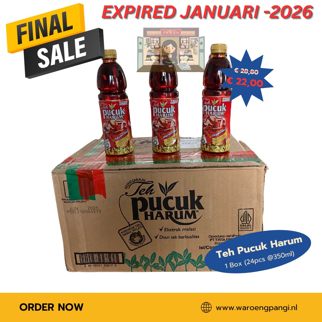 Promo!!! Tirta Fresindo - Teh Pucuk Harum / Jasmijn Thee 24 x 350ml Expired Januani 2026