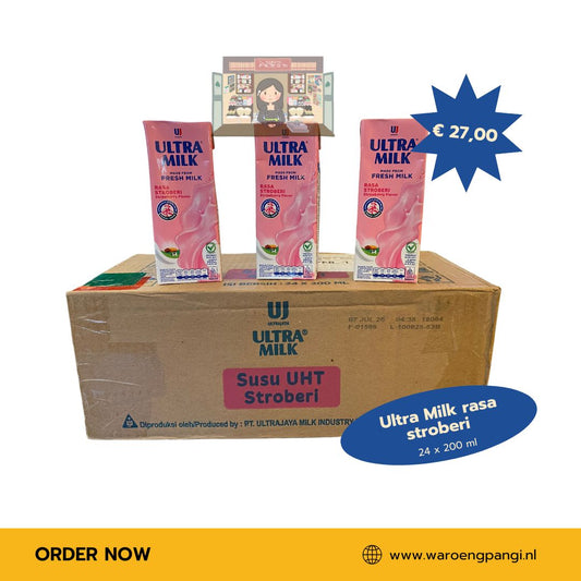 Ultra - Milk rasa Stroberi / Melk met een vleugje aardbeismaak 24 x 200ml