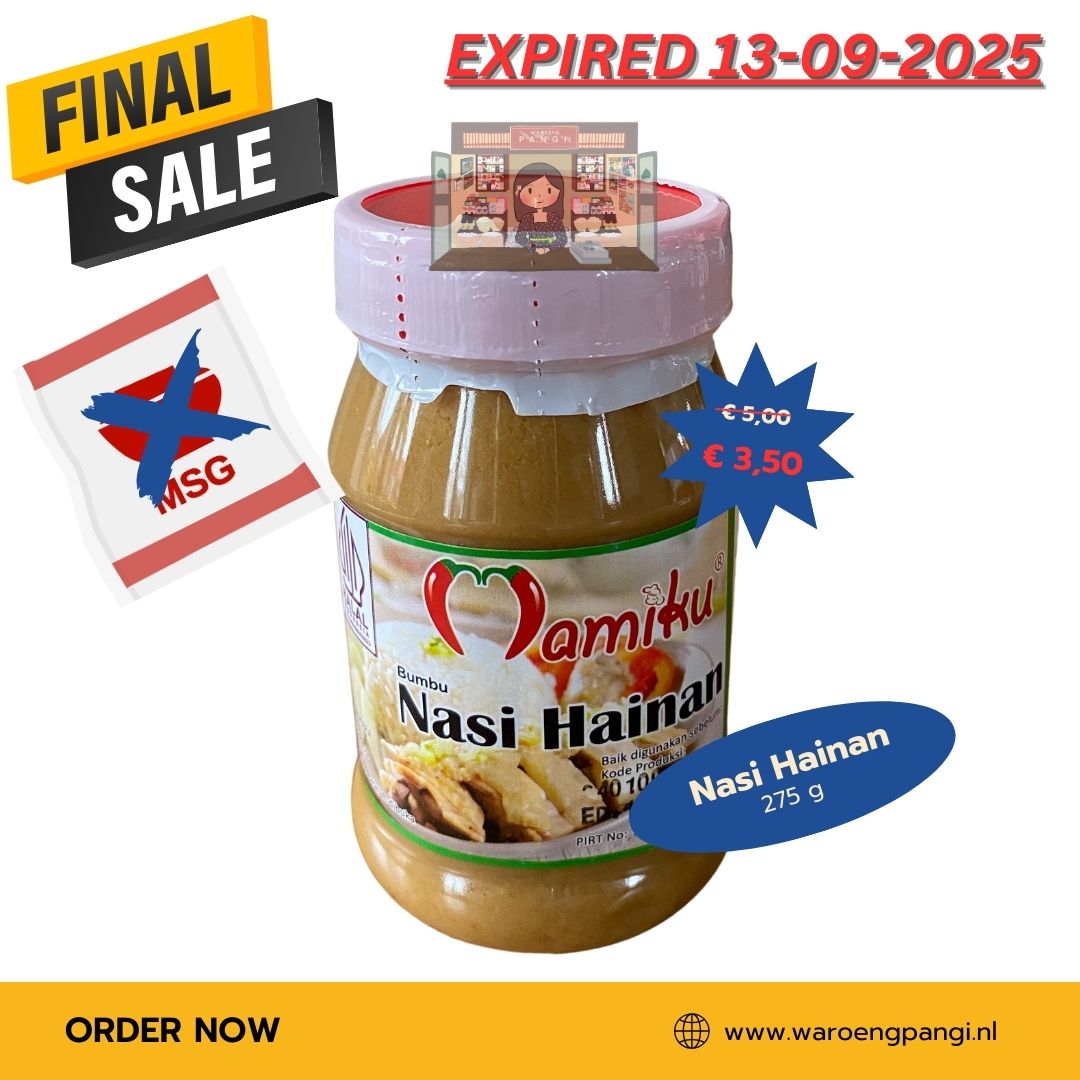 Promo!!! Mamiku - Bumbu Nasi Hainan / Kruidenpasta voor Hainan Chicken Rice 275gr Expired 13-09-2025