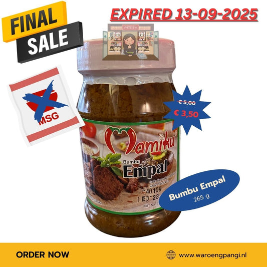Promo!!! Mamiku - Bumbu Empal / Kruidenpasta voor Empal 270gr Expired 23-09-2025