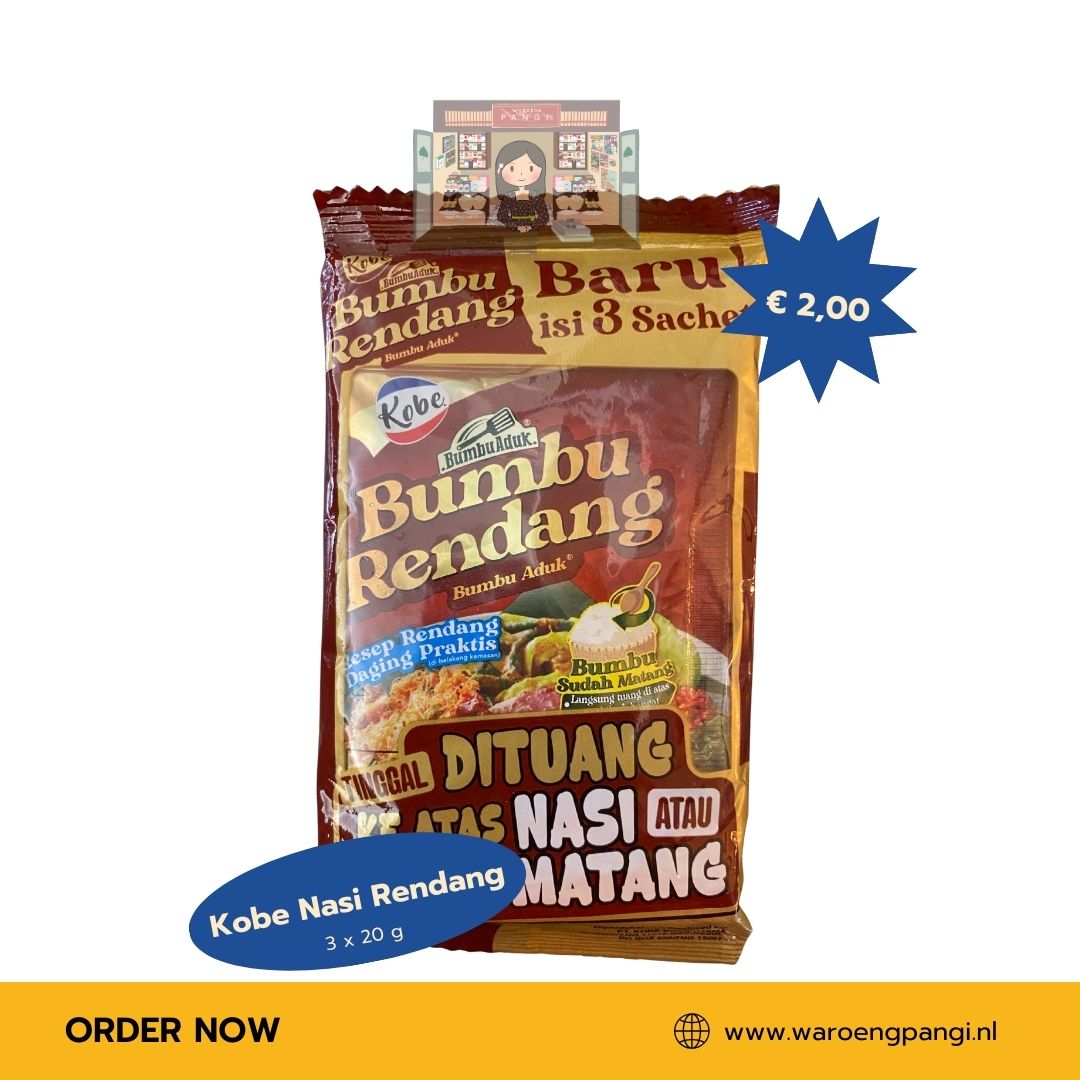 Kobe - Bumbu aduk Nasi rasa Rendang / Kruidenpasta voor het maken van Nasi Rendang 3 x 20g