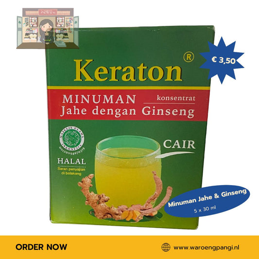 Keraton - Minuman Jahe dengan Ginseng / Gemberdrank met Ginseng 5 x 30gr