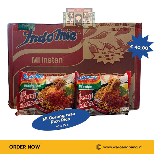 Indomie - Mi Instant Goreng rasa Sambal Rica Rica / Gebakken noedels met Sambal Rica Rica-smaak 40 x 85gr