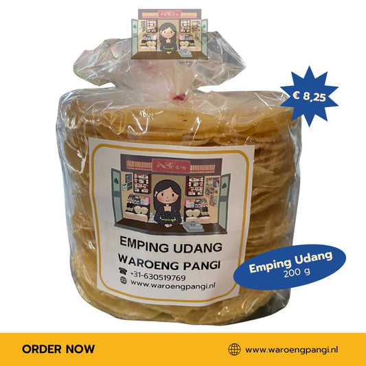 Waroeng Pangi - Emping Udang (Mentah) / ongebakken Emping met Garnalen 200gr