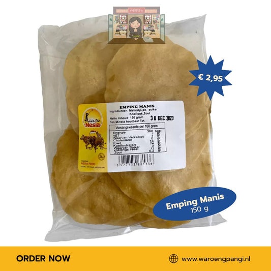 Nesia - Emping manis / Ongebakken zoete emping 150gr