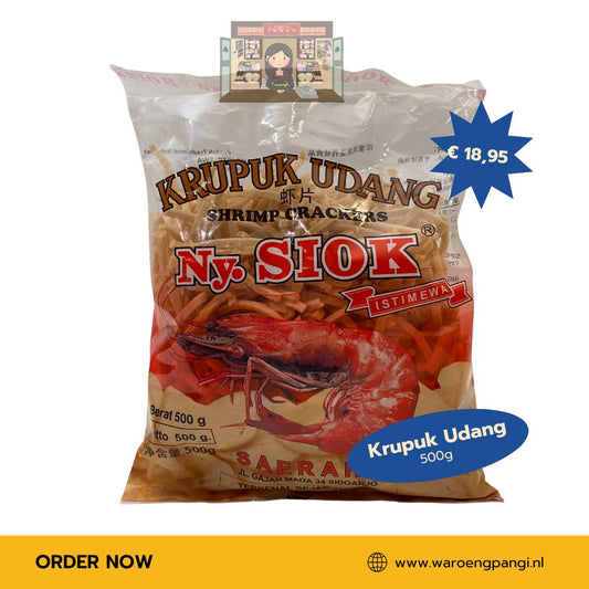 Ny. Siok - Krupuk Udang stik mentah / Garnalen kroepoek sticks(ongebakken) 500gr