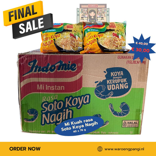 Indomie - Instant Noodles Rasa Soto Koya Nagih / Instant Noedels met Soto Koya-smaak 40 x 76gr