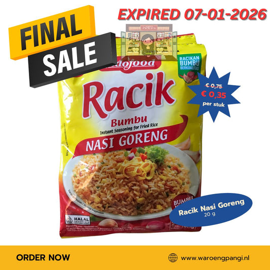 Promo!!! Bumbu Racik Nasi Goreng / Kruidenmix voor gebakken rijst 20gr 07-01-2026