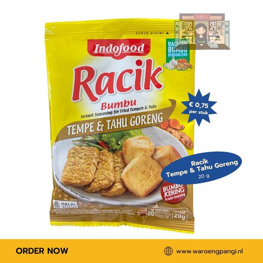 Bumbu Racik Tempe & Tahu Goreng / Kruidenmix voor het marineren van gebakken tahu en tempeh 20gr
