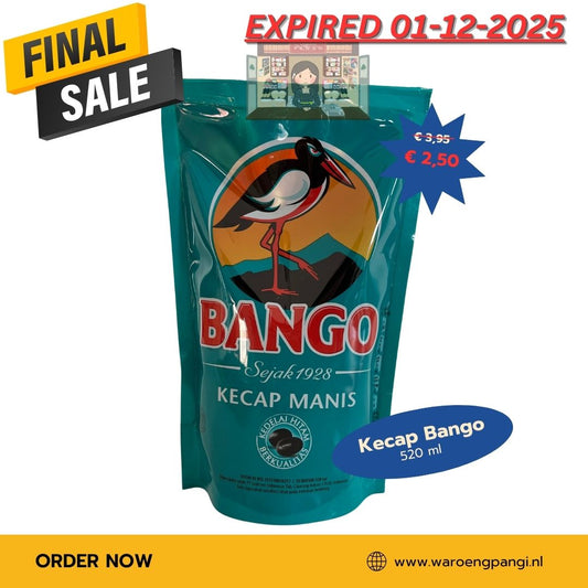 Promo!!! Bango Kecap Manis Refill / Zoete Sojasaus Navulverpakking  520 ml Expired 01-12-2025