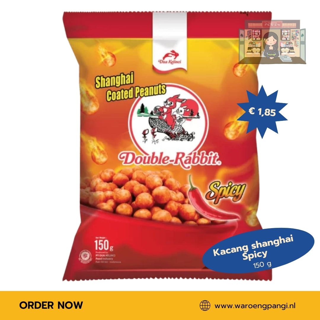 Dua kelinci - Spicy coated Peanuts Balado / Gecoate pinda's met baladosmaak (Pittig)150gr