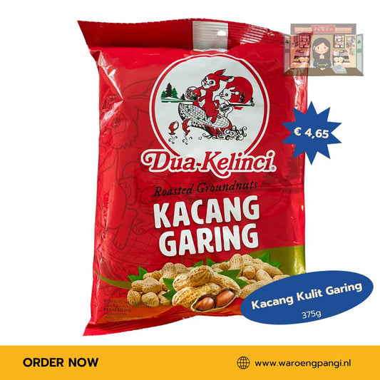 Dua kelinci - Kacang Garing  / Knapperig geroosterde doppinda’s 375gr