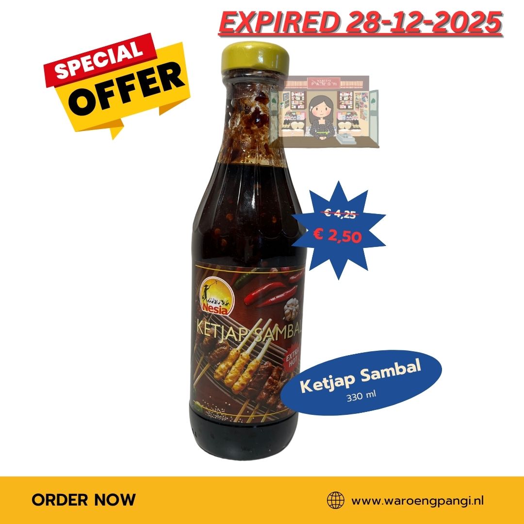 Promo!!! Nesia - Ketjap Sambal / Pittige sojasaus 330ml Expired 28-12-2025