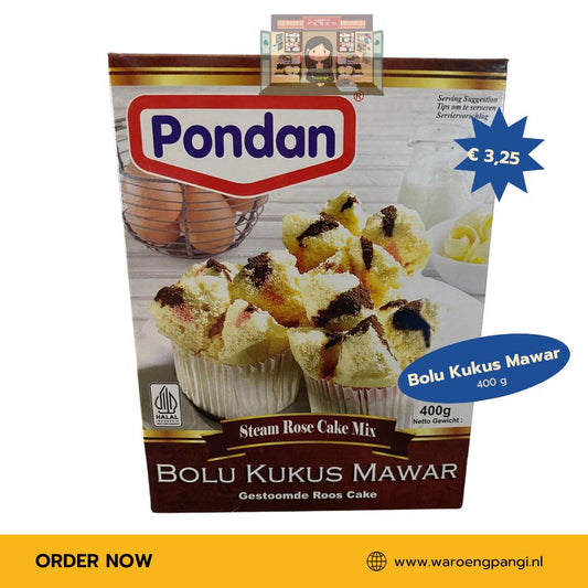 Pondan - Bolu Kukus Mawar / Gestoomde Roos Cake Mix 400gr