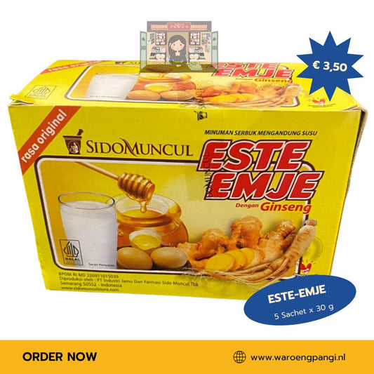 Sidomuncul - ESTE-EMJE Ginseng / Kruidenmix van Ginseng, melk, ei, honing en gember 5 sachet x 30 gr