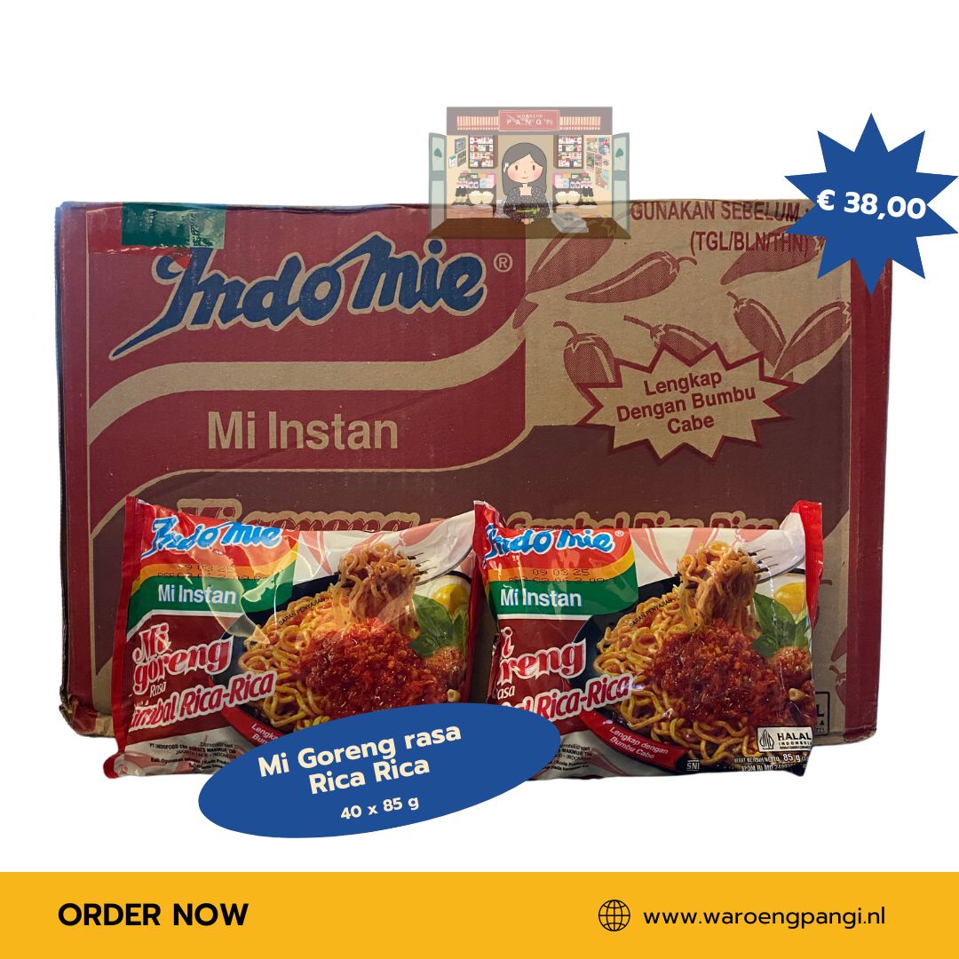 Indomie - Mi Instant Goreng rasa Sambal Rica Rica / Gebakken noedels met Sambal Rica Rica-smaak 40 x 85gr