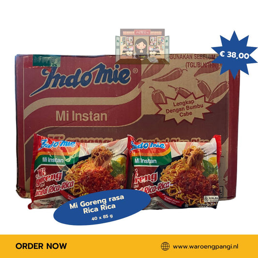 Indomie - Mi Instant Goreng rasa Sambal Rica Rica / Gebakken noedels met Sambal Rica Rica-smaak 40 x 85gr