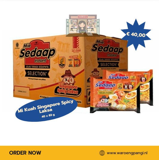 Mie Sedaap - Mi Instant style of Singapore Spicy Laksa / Instantnoedels in de stijl van Singaporese pittige Laksa 40 x 83gr