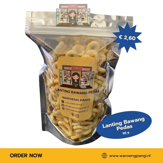 Waroeng Pangi - Lanting Bawang Pedas / Cassave chips met pittige knoflooksmaak 90gr