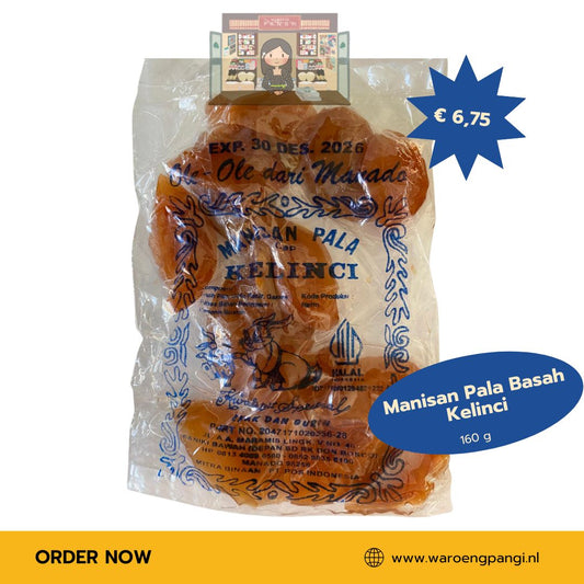 kelinci - Manisan Pala Basah / Gekonfijte nootmuskaatschil 160gr
