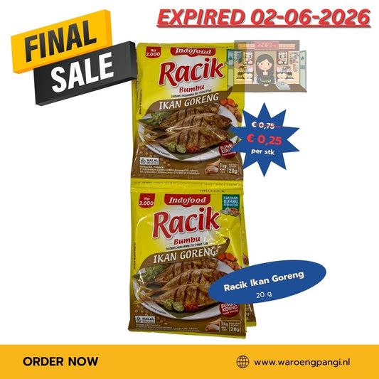 Promo!!! Bumbu Racik Ikan Goreng / Kruidenmix voor het marineren van vis 20gr Expired 02-06-2026