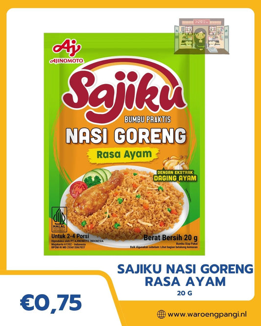 Sajiku - Bumbu Nasi Goreng rasa Ayam / Kruidenmix voor Gebakken Rijst met kipsmaak 20gr