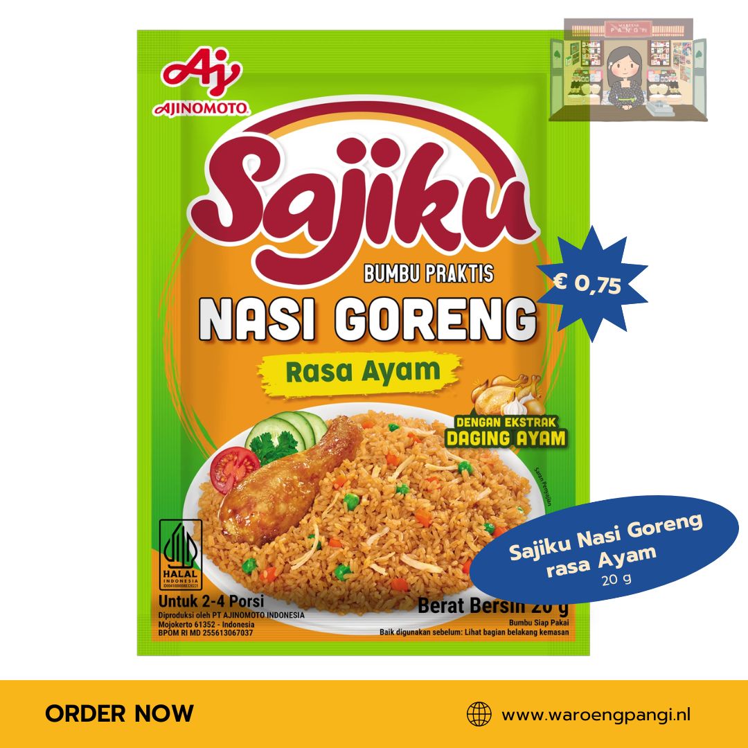 Sajiku - Bumbu Nasi Goreng rasa Ayam / Kruidenmix voor Gebakken Rijst met kipsmaak 20gr