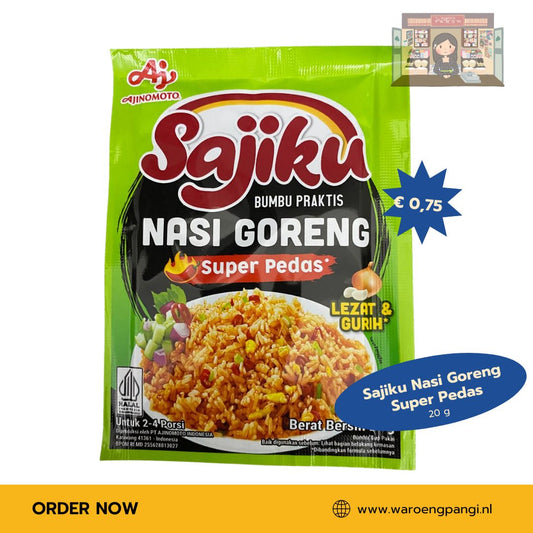 Sajiku - Bumbu Nasi Goreng Super Pedas / Kruidenmix voor zeer pittige nasi goreng 20gr