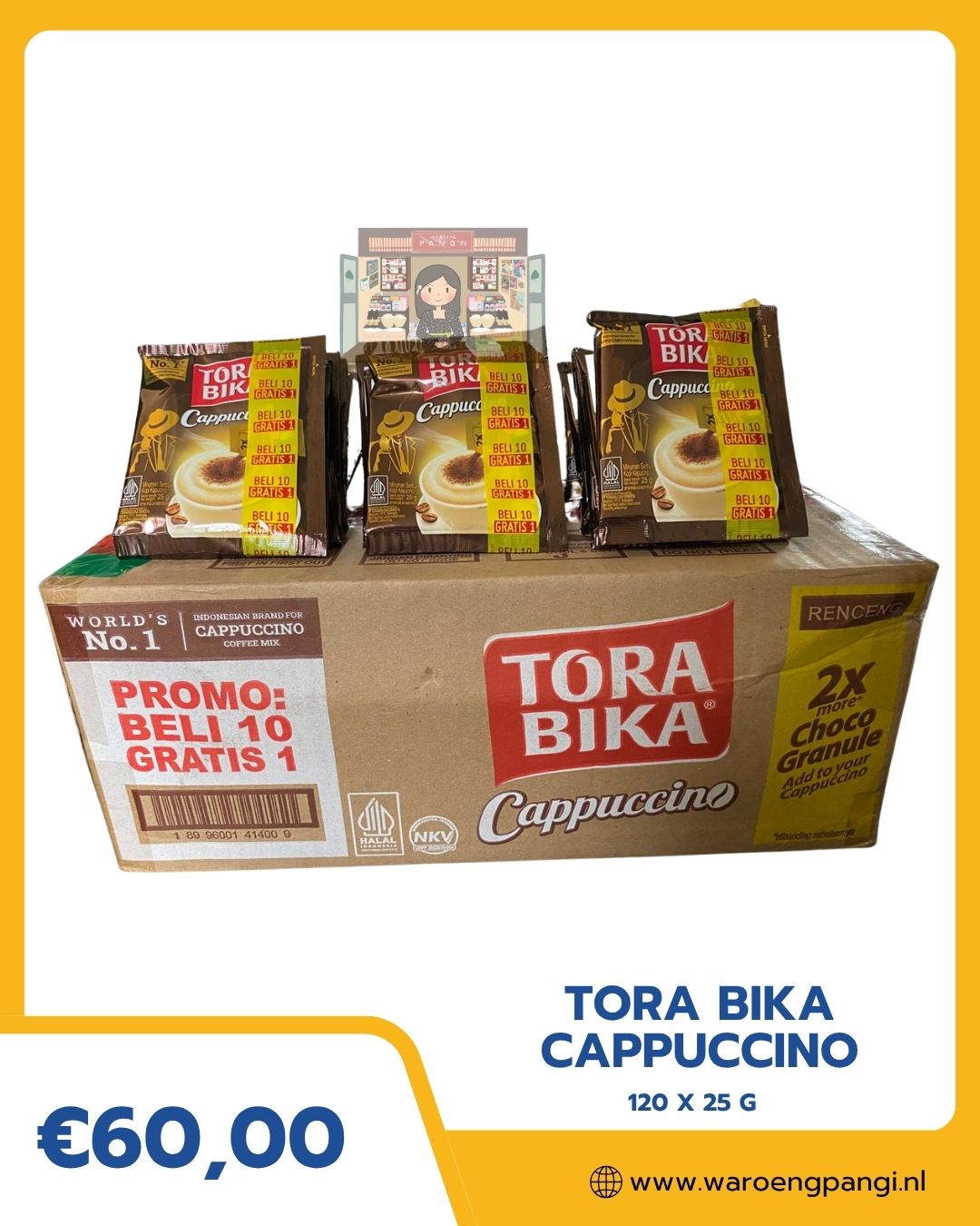 Tora Bika - Cappuccino 120 x 25gr + 12 gratis