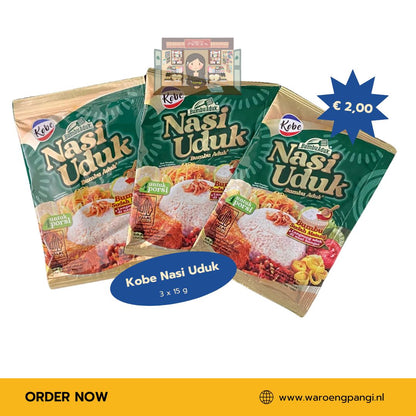 Kobe - Bumbu aduk Nasi Uduk/ Kruidenpasta voor het maken van Nasi Uduk 3 x 15gr