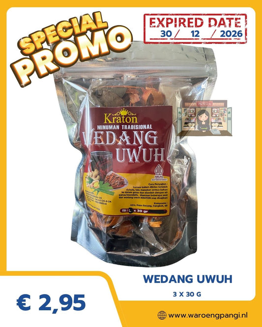 Promo!!! Kraton - Wedang Uwuh / Traditionele thee uit Yogyakarta 3 x 30gr