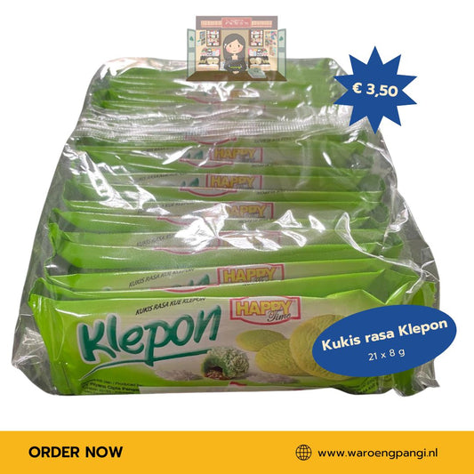 Happy Time - Kukis rasa Klepon / Koekjes met klepon-smaak 21 zakjes
