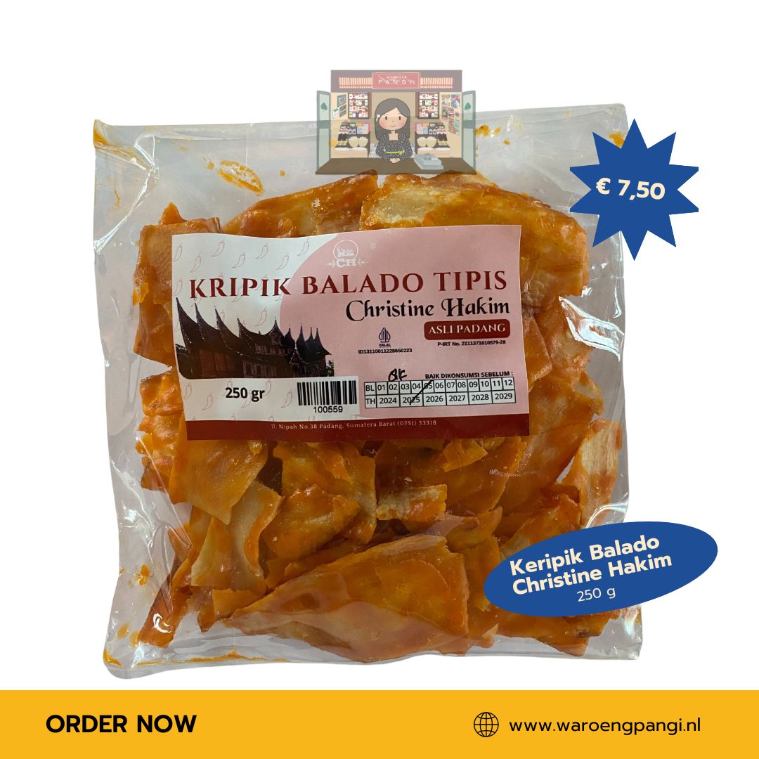 Christine Hakim - Kripik Balado / Cassave chips pittig 250gr
